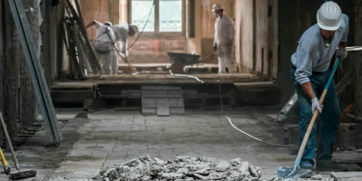 fire damage restoration professionals performing structural cleanup and restoration after a fire in Cambridge, MA